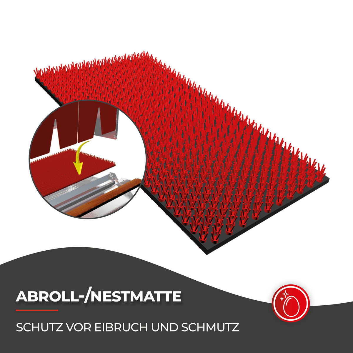 Hühnerbaron Legenest für 25 Hühner mit Abrollmatte