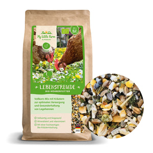 Bio Hühnerfutter Lebensfreude 2kg, mit Bio-Kräutern