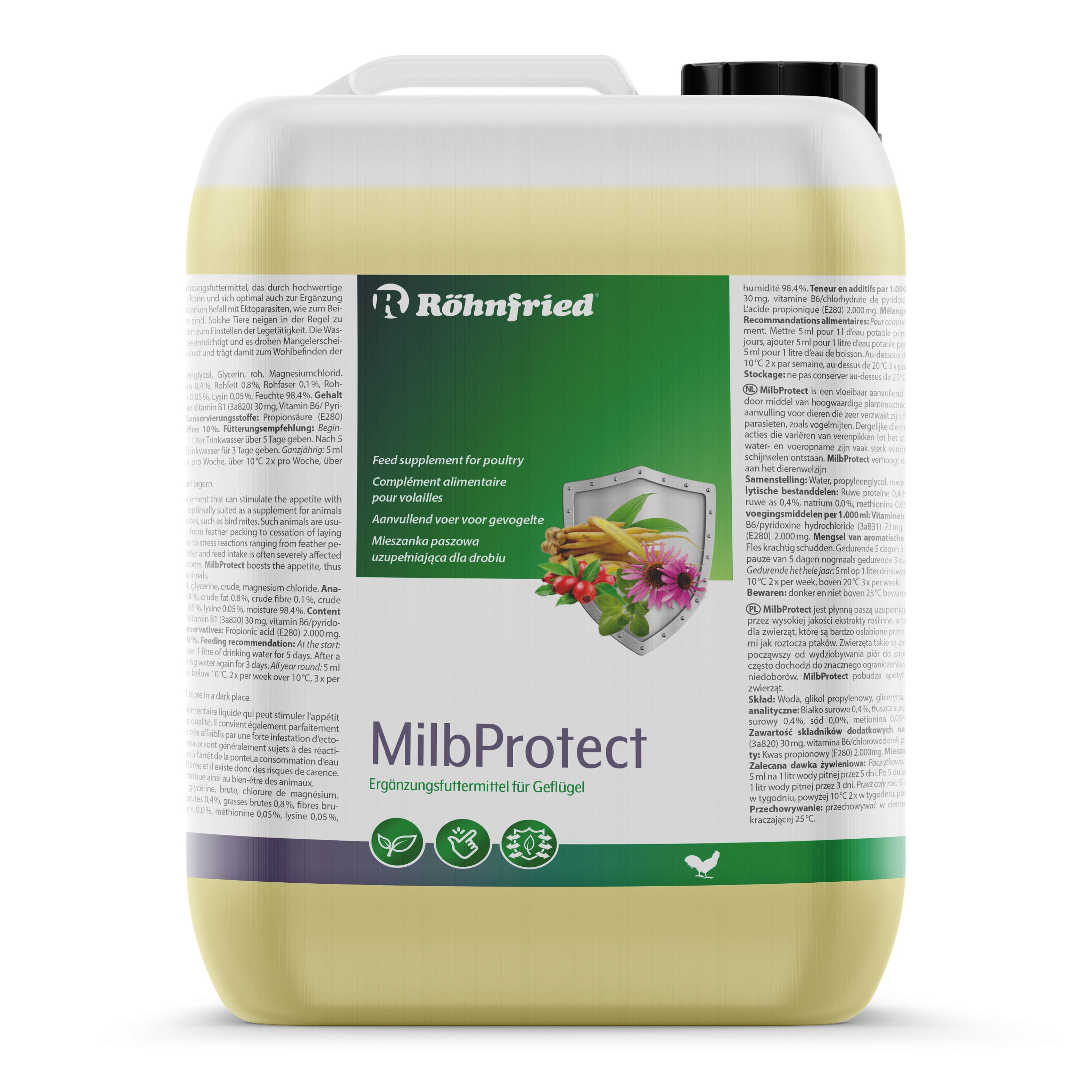 Hühnermilben & Federlinge bekämpfen: 500ml/5000ml Trinkwasserzusatz