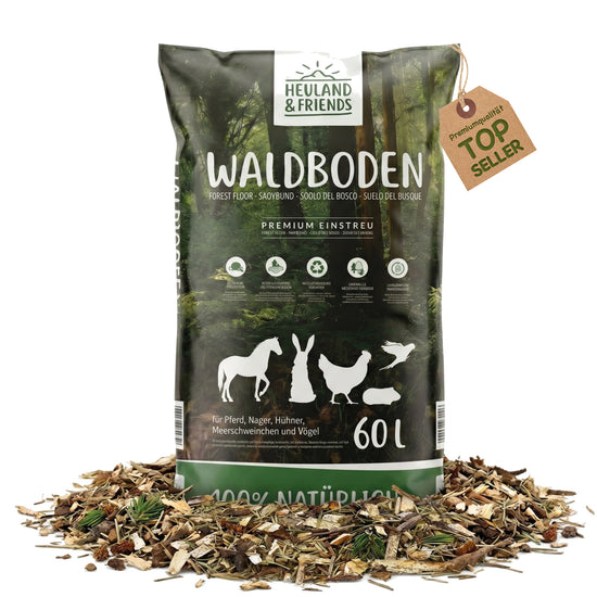 Waldboden-Einstreu 60 L von Heuland® – Hygienisch, natürlich & langlebig für Stall und Freigehege