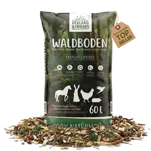 Waldboden-Einstreu 60 L von Heuland® – Hygienisch, natürlich & langlebig für Stall und Freigehege
