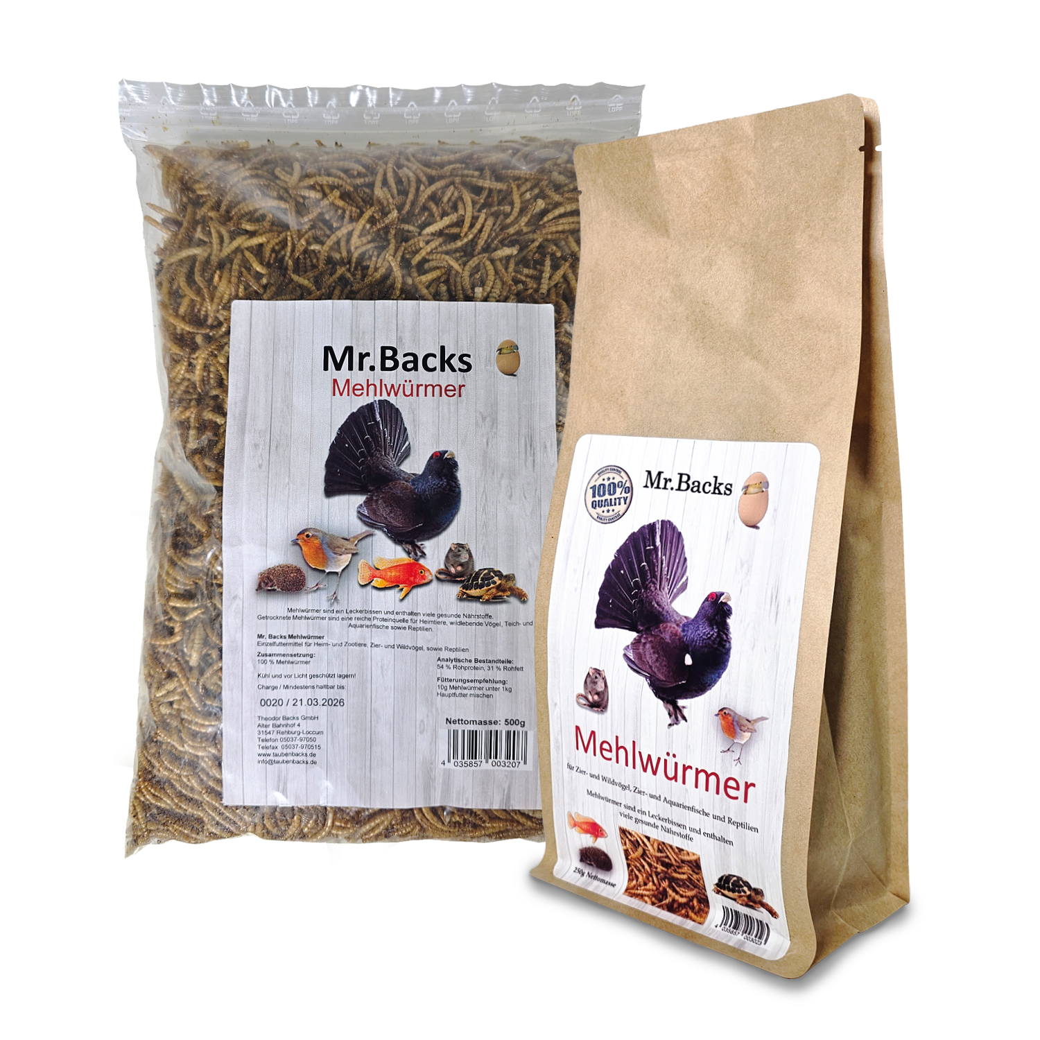 Mehlwürmer für Hühner: 250 g, 500 g, 1000 g, 5000 g Proteinreiche Leck