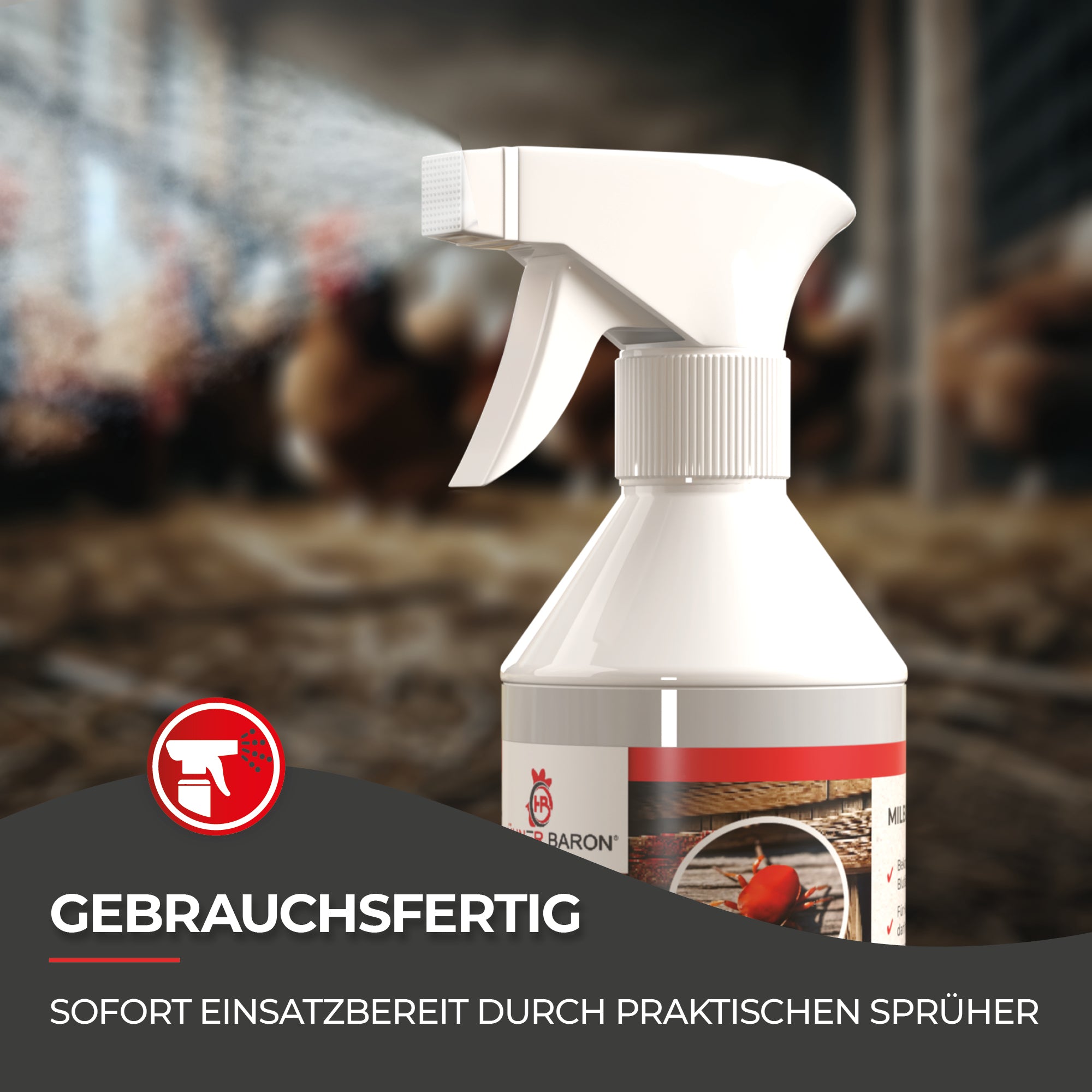 Hühnermilben bekämpfen mit Milbosana® Milbenspray