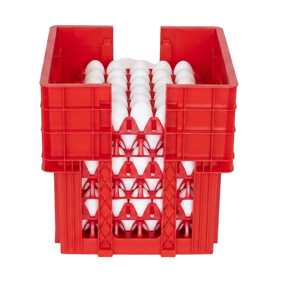 SET Eiertransportbox inkl. 6 Eierhorden (180 Eier), Halterung und Stapelung für Eieraufbewahrung