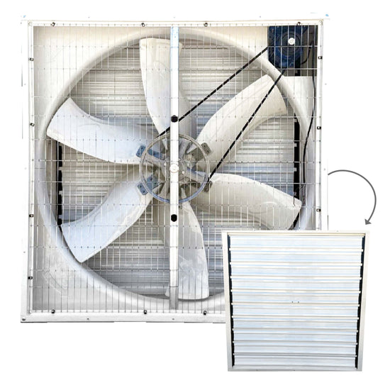 TKZM FRP - Profi Abluftventilator ultraleise für den Hühnerstall mit automatischer Jalousie, 44.000 m³/h